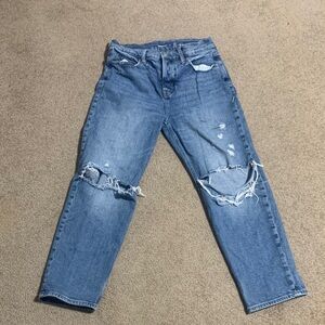 Old Navy Distressed Straight High Rise Jeans